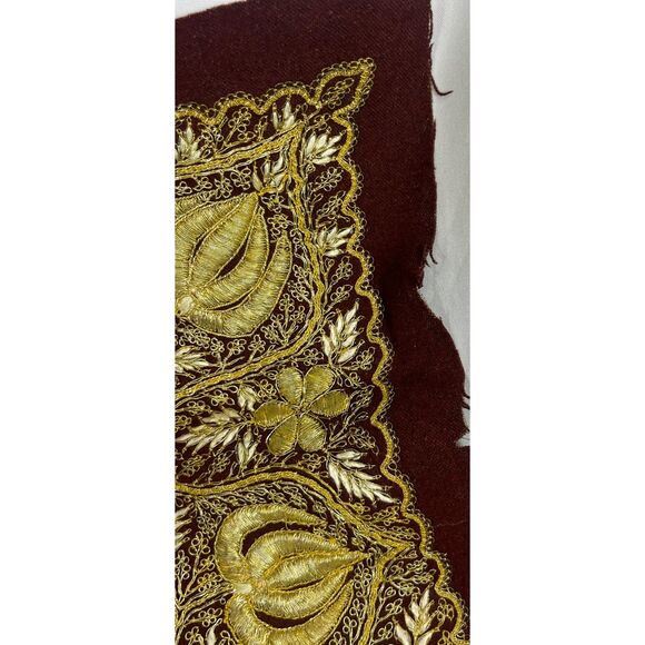 18th Century Embroidered Zardozi Gold Thread Tapestry India Wall Hanging - Picture 4 of 8